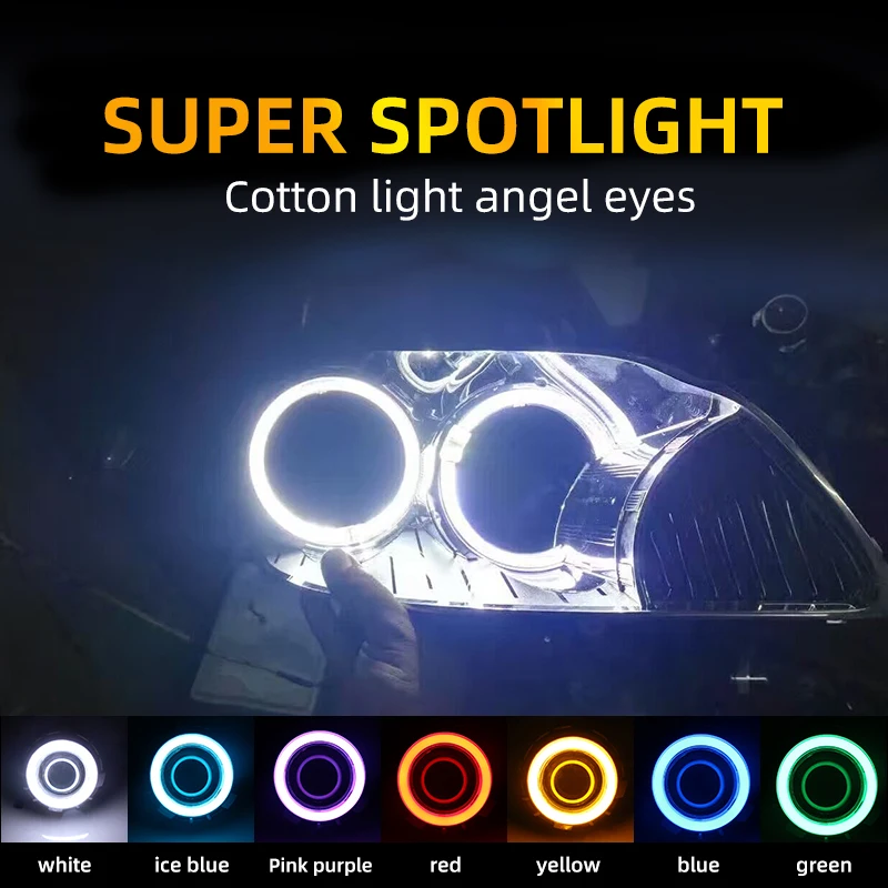 

2 шт., Автомобильные светодиодные фары «ангельские глазки», 60/70/80/90/95/100/110/120 мм, 12 В