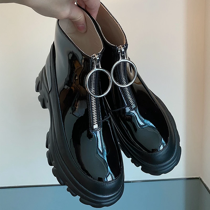 

Winter Platform Boots Gothic Women Round Toe High Heel Boots Fashion Plus Size Square Heels Shoes Zapatos De Mujer 2020 Winter