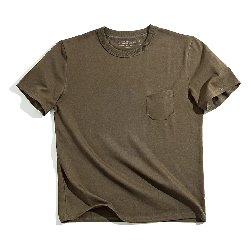 

Mens Regular Fit Short Sleeve Crewneck Heavy Cotton Military Summer T-Shirt
