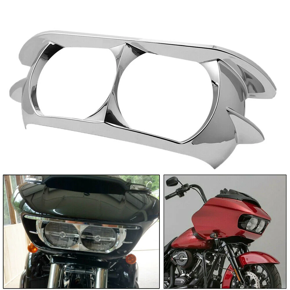 

Motorcycle Chrome Headlamp Headlight Trim Cover Bezel Scowl Outer For Harley CVO Road Glide FLTRX Special FLTRXS 2015-2020 2019