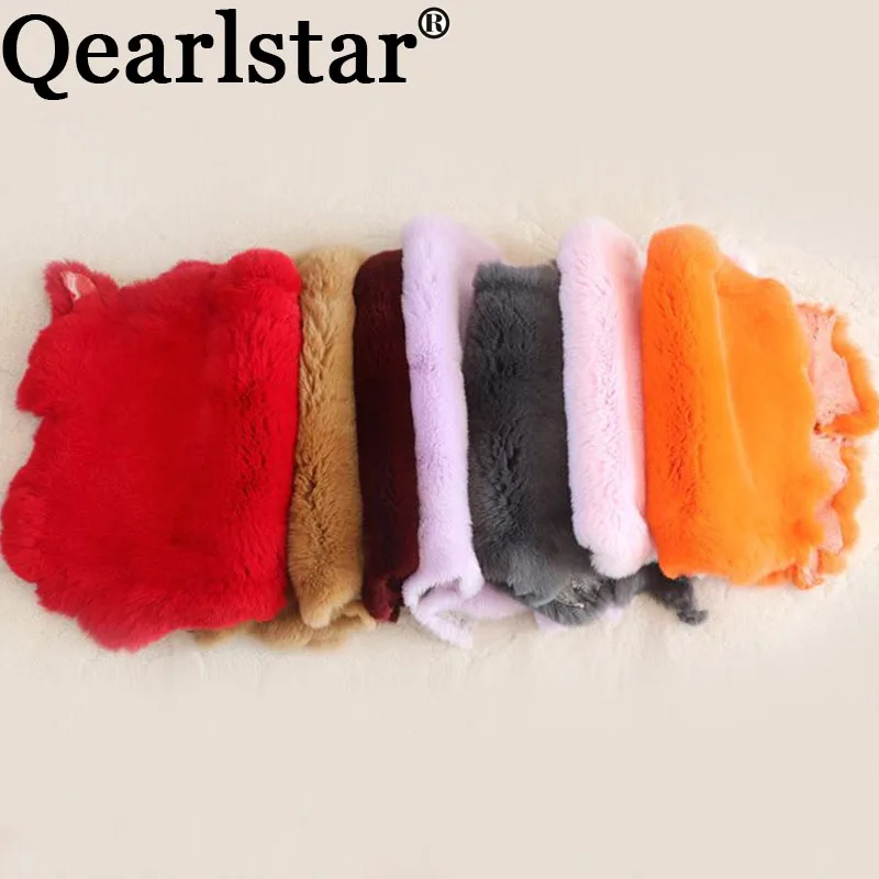 Qearlstar 23*36 см натуральный кроличий мех кожа высокого качества оригинальная сделай