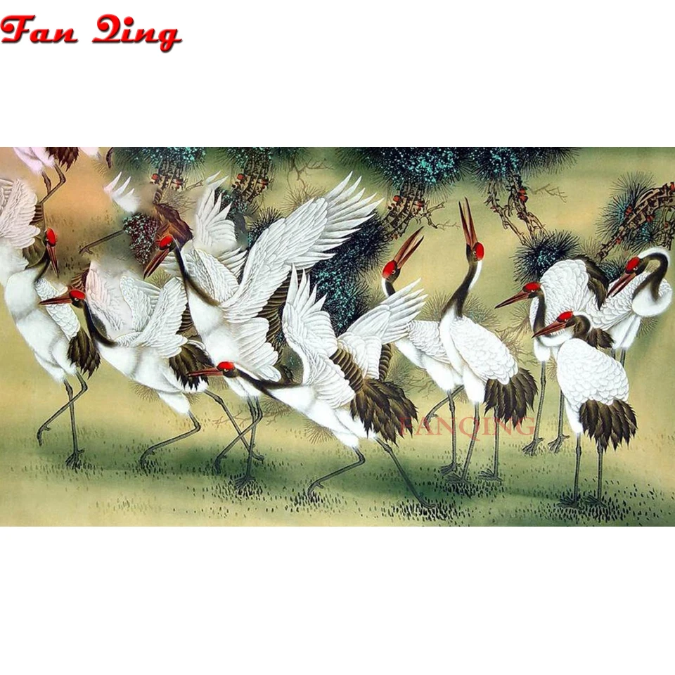 Сделай Сам Алмазная вышивка животное красный коронованный кран картина полный