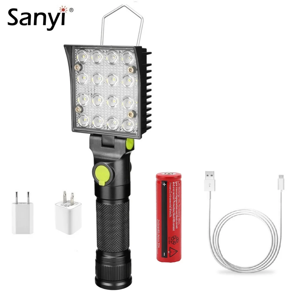 16 светодиодов Рабочий фонарь s белый красный синий светильник для ремонта