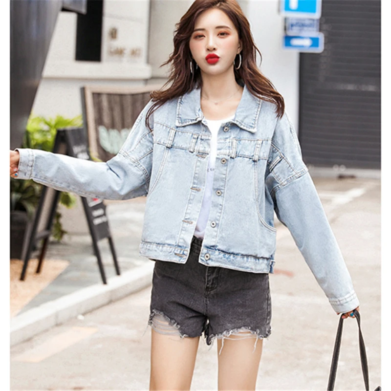 Короткая джинсовая куртка для женщин размера плюс весна осень 2020 модная новая