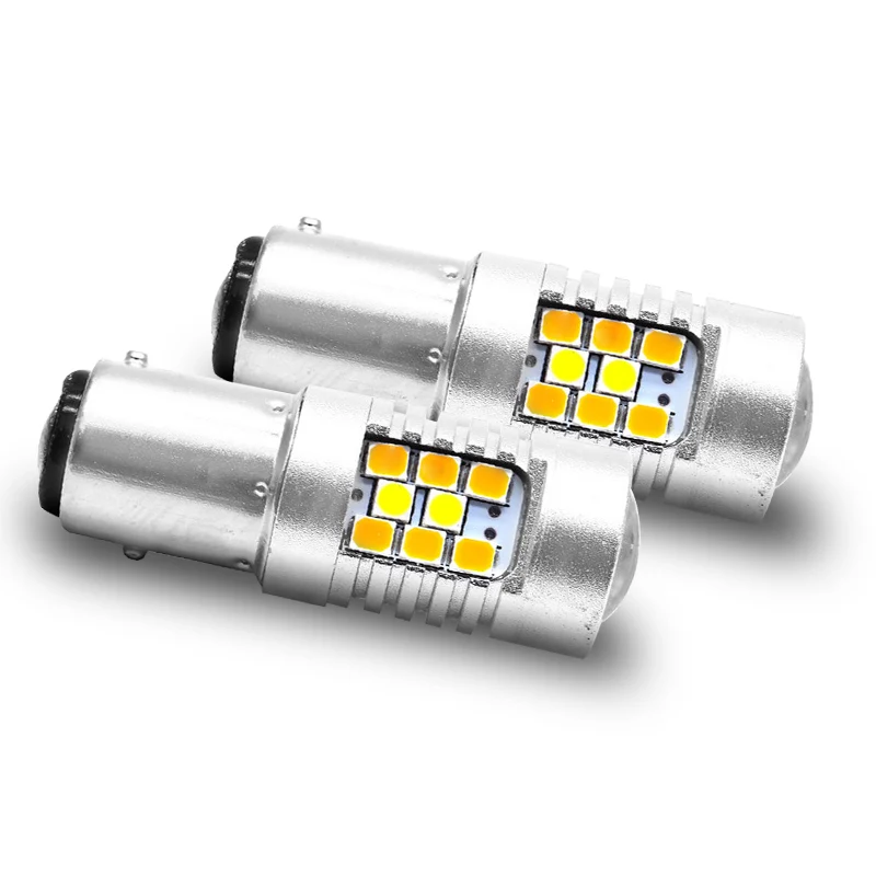 2 шт универсальный указатель поворота двойной цвет Янтарный Белый 1157 BAY15D 2835