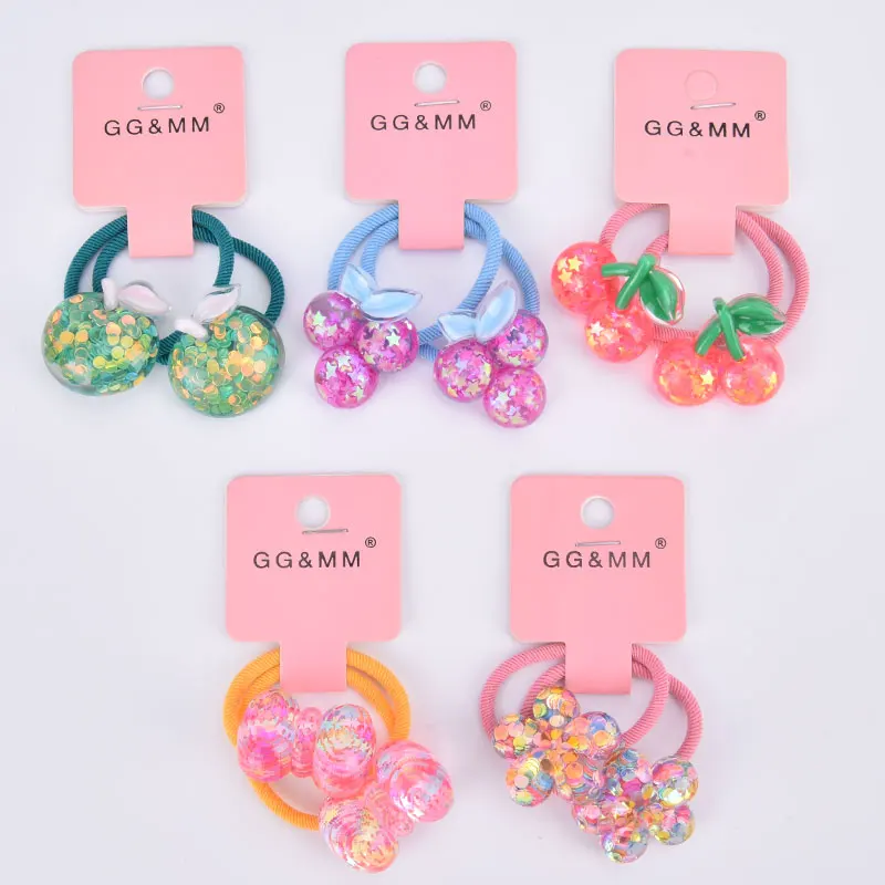

2PCS Cute Star Flower Grape Cartoon Princess Headwear Kids Elastic Hair Bands Baby Headdress Children Ropes Girls Accessories
