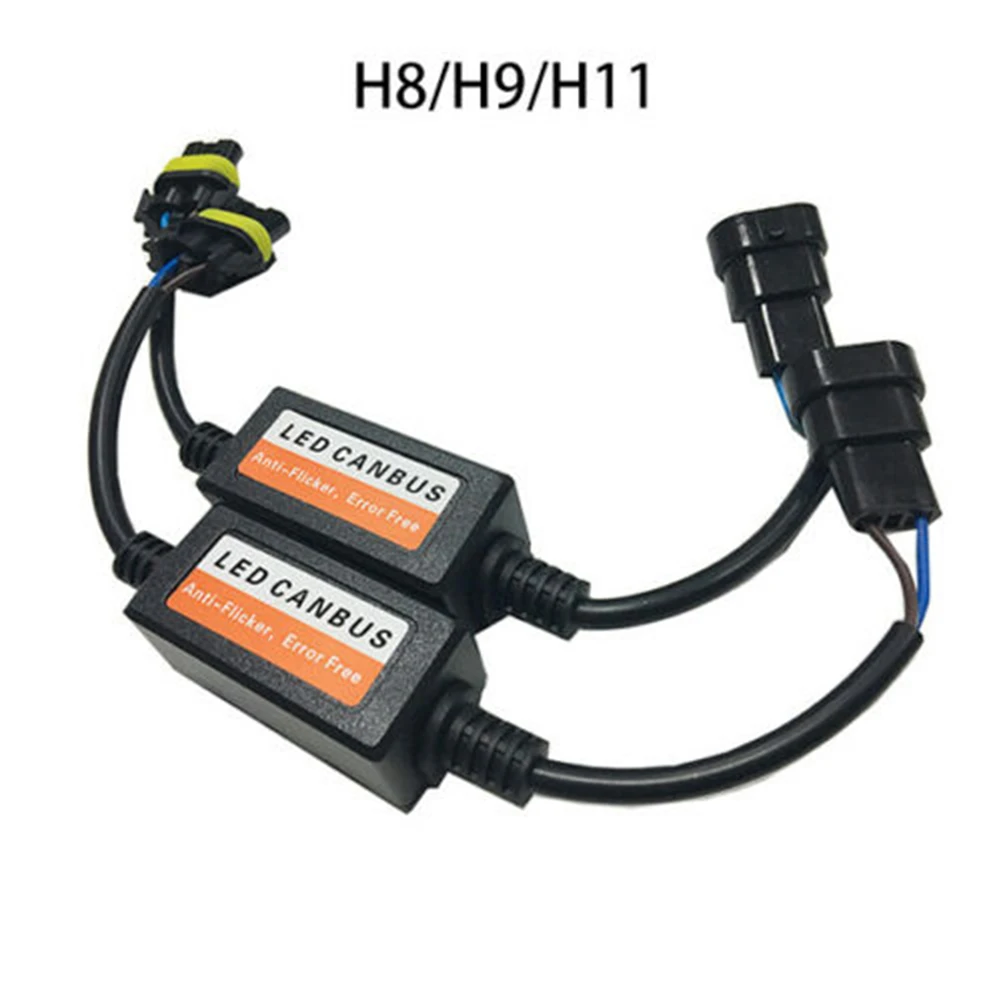 

2pcs Headlight Decoder H11 Error Free LED Resistor Canceller Wiring Parts