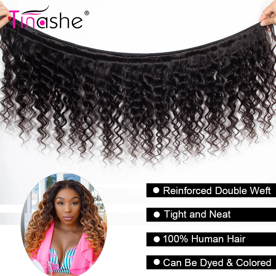 Волосы Tinashe свободные с глубокой волной пучки фронтальной бразильской шерстью