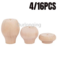 416pcs solid wood furniture legs feet replacement for table carbinet coach sofa round shape with screws 204060mm