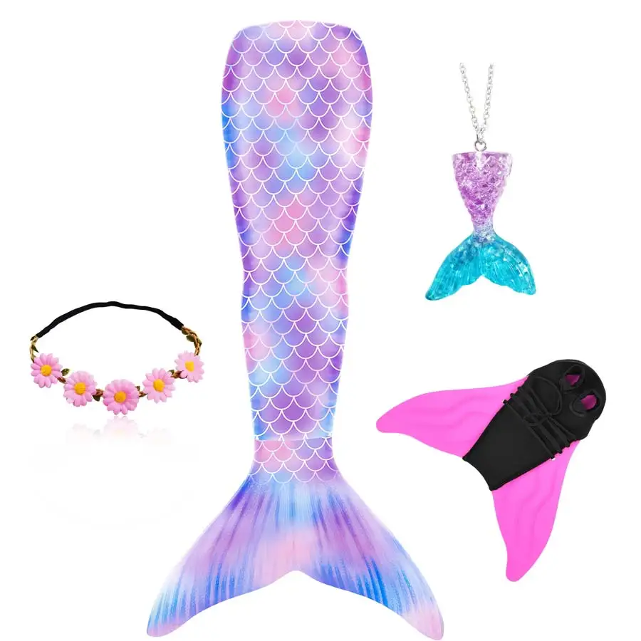 Детское платье принцессы с хвостом Русалочки можно добавить моноласт купальный