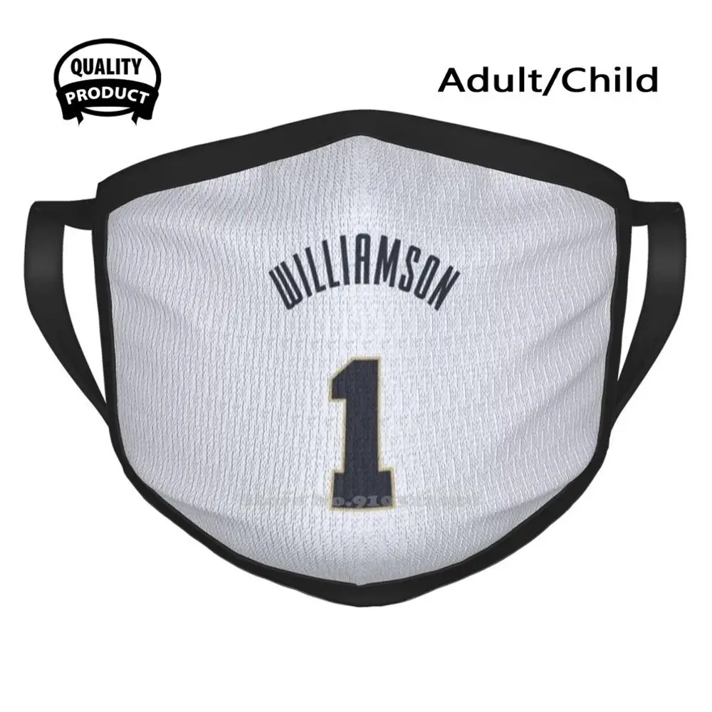 

Sports Art - Zion Williamson Jersey Pelicans White Number Mouth Mask Face Masks Zion Williamson 1 Pelicans Neworleans New