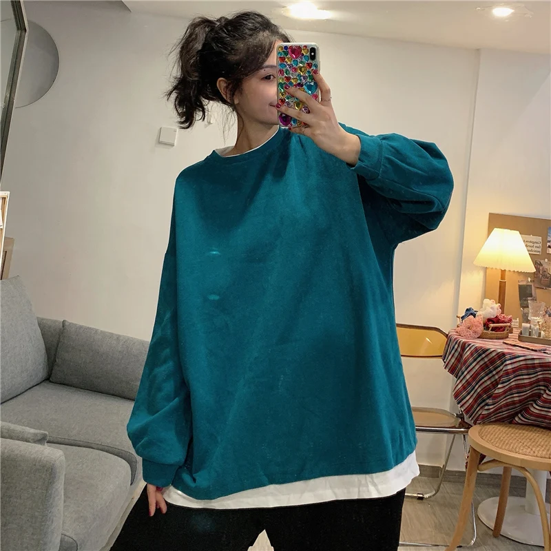 Женский свитер из двух частей Waitmore свободное тонкое пальто бойфренда в Корейском