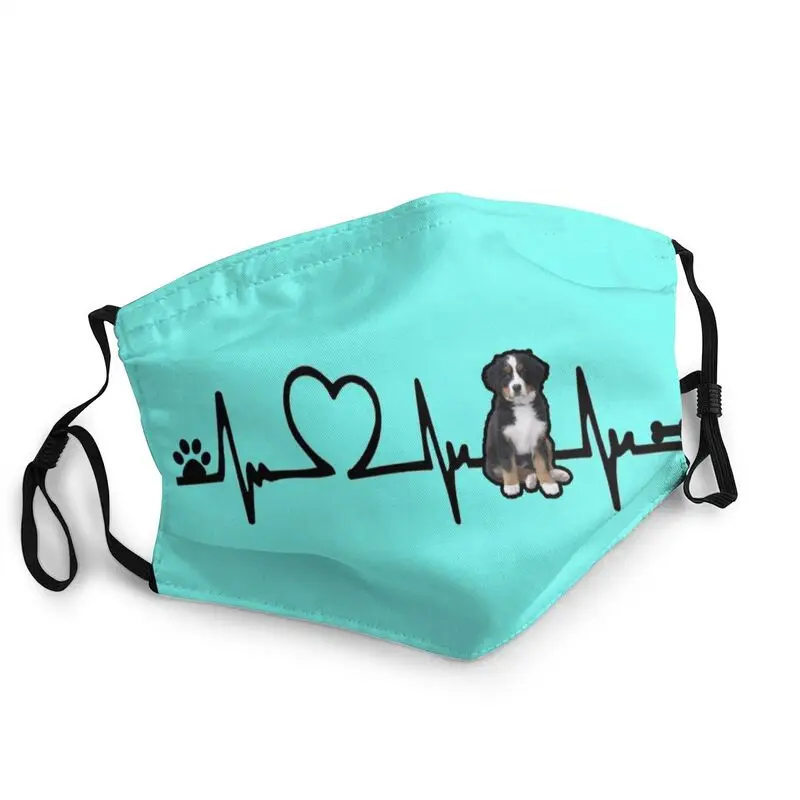 

Heartbeat Bernese Mountain Dog Non-Disposable Mouth Face Mask Adult Animal Mask Anti Dust Protection Cover Respirator Muffle