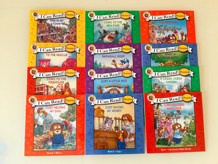 12 книг/набор я могу читать Phonics Little criters на английском языке картинная книга дети