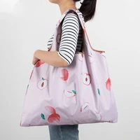 cartoon foldable shopping bag eco friendly reusable portable shoulder handbag for travel grocery fashion pocket tote bags
