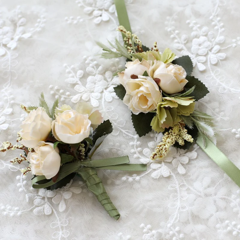 Свадебная бутоньерка и с цветочным узором на талии Homme Mariage жениха фиолетовый