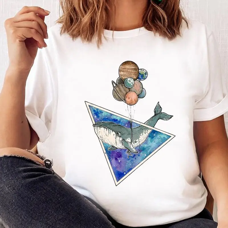 

Футболка женская Акварельная с коротким рукавом и графическим принтом