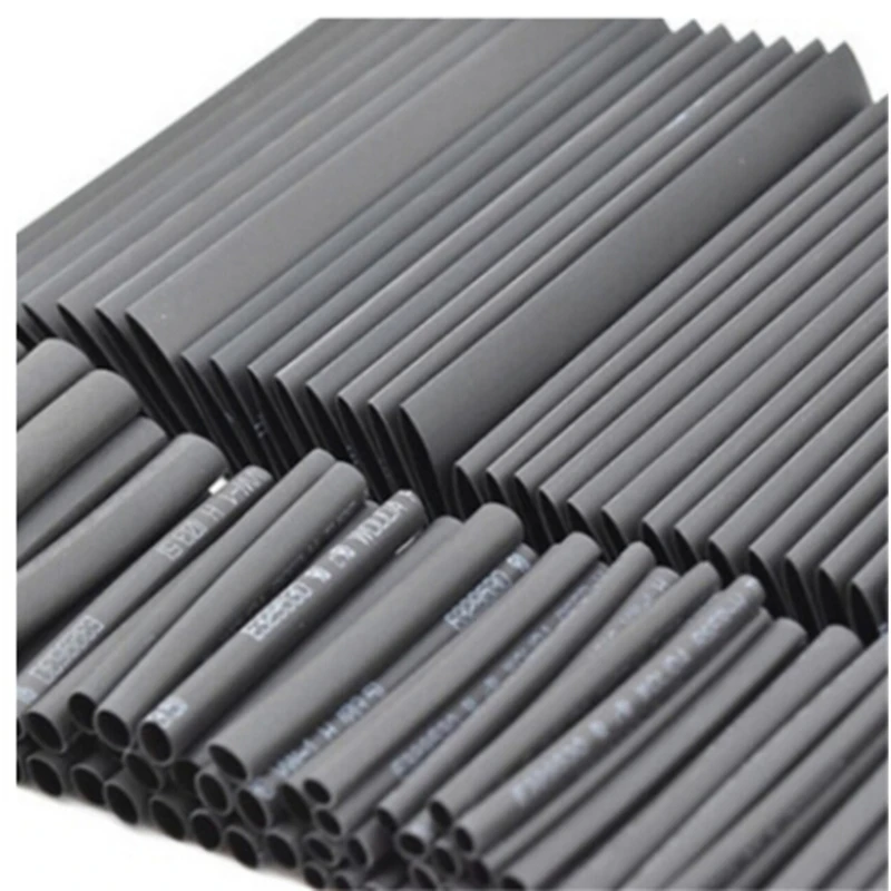 127 шт черный 7 размеров набор втулок для кабеля термоусадочный комплект трубок