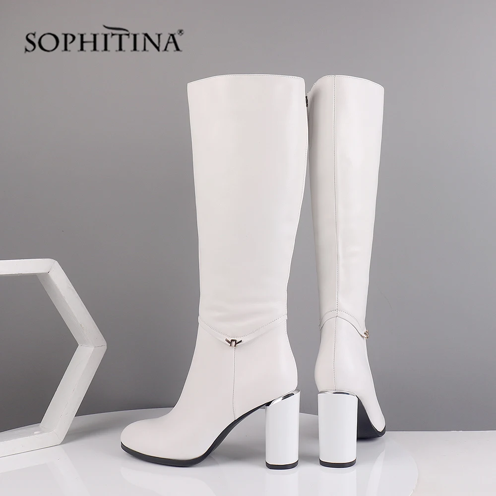 SOPHITINA/Сапоги женские до колена. Высокие сапоги из натуральной телячьей кожи