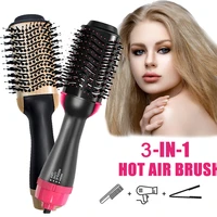 3 in 1 hair dryer brush one step volumizer blow dryer brush hair straightener curler professional hot air brush hair styler comb