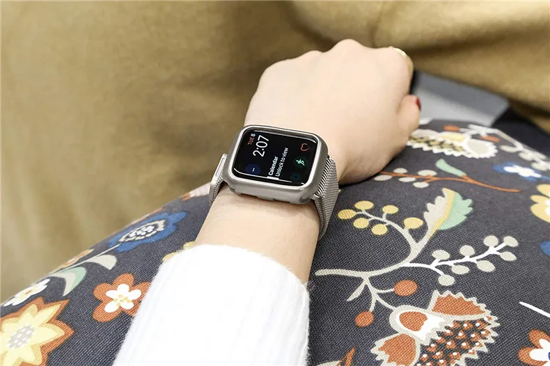 Чехол+ ремешок для Apple Watch 5 ремешок 44 мм 40 мм iWatch ремешок 42 мм 38 мм Миланский петля браслет металлический ремешок для Apple watch 3 4 2 1