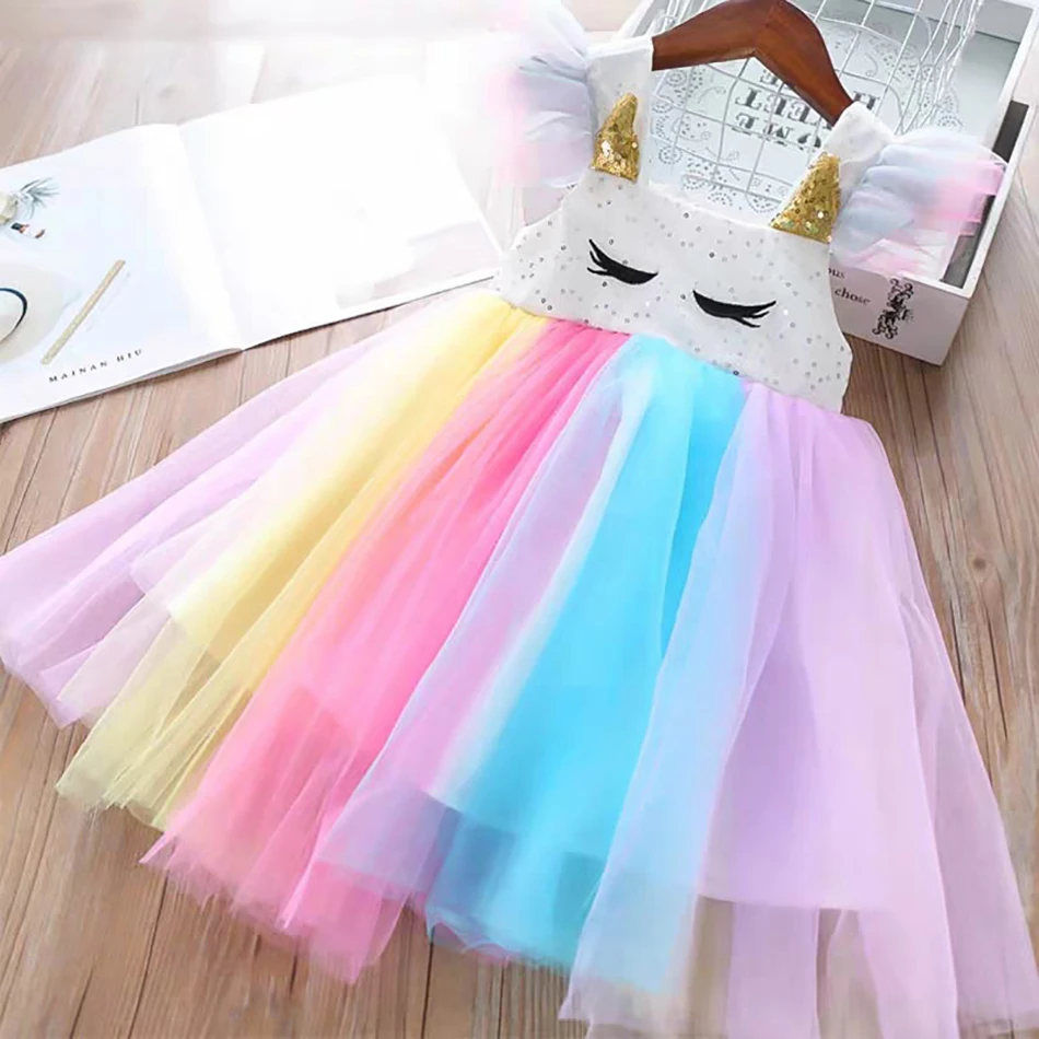 

Girls Dress 2020 New Summer Fashion Clothes Lace and Flower Design Kids Baby Girl Dress Children Casual Wear Princess Sundress