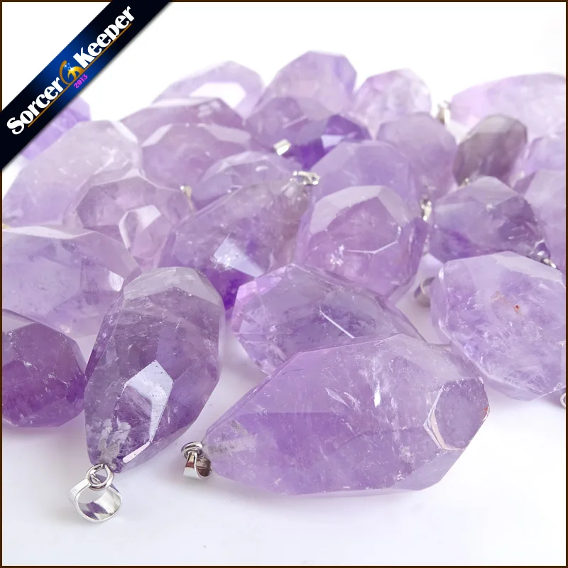 Модные ювелирные изделия ожерелье с подвеской из натурального камня фиолетового