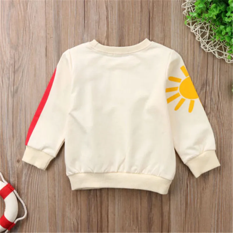 Modis Pudcoco Toddler Baby Kid Girl Coats Cool Rainbow Sunshine print Shirt autumn Clothes long sleeve Jackets baby girls | Детская