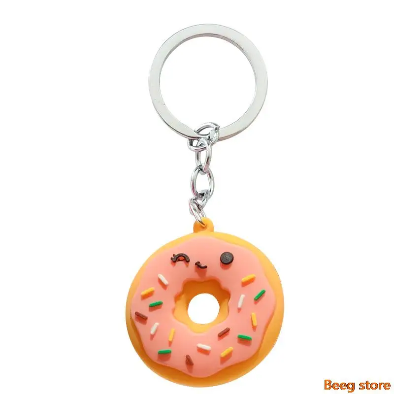 Милый брелок с резиновым пончиком автомобильный подвеской для женщин аксессуары