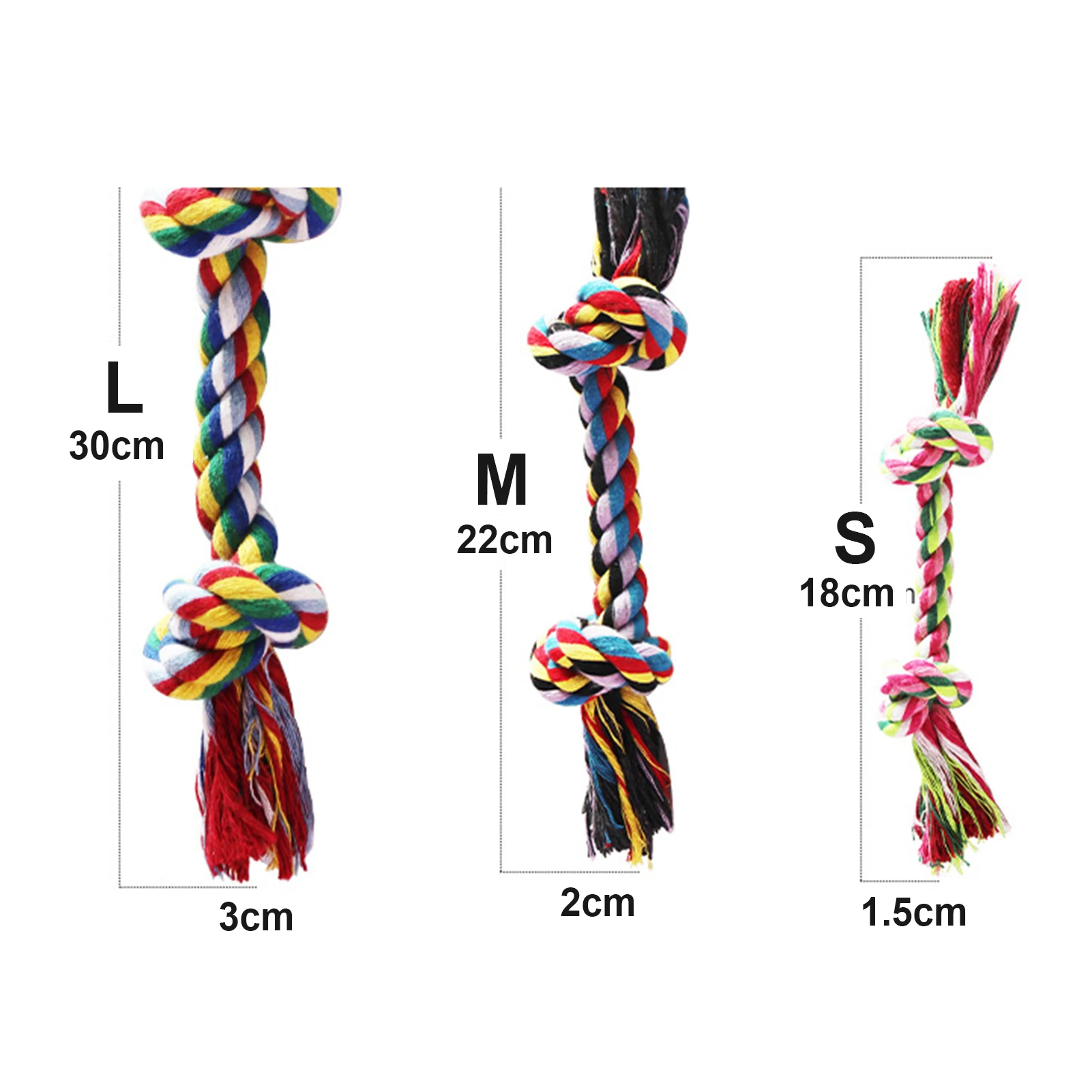 

2Pcs Pet Colorful Cotton Rope Knot Dog Chew Toy Pet Teeth Cleanery Funny Chewing Resistant Cotton Rope Knitting Ball Dog Toy