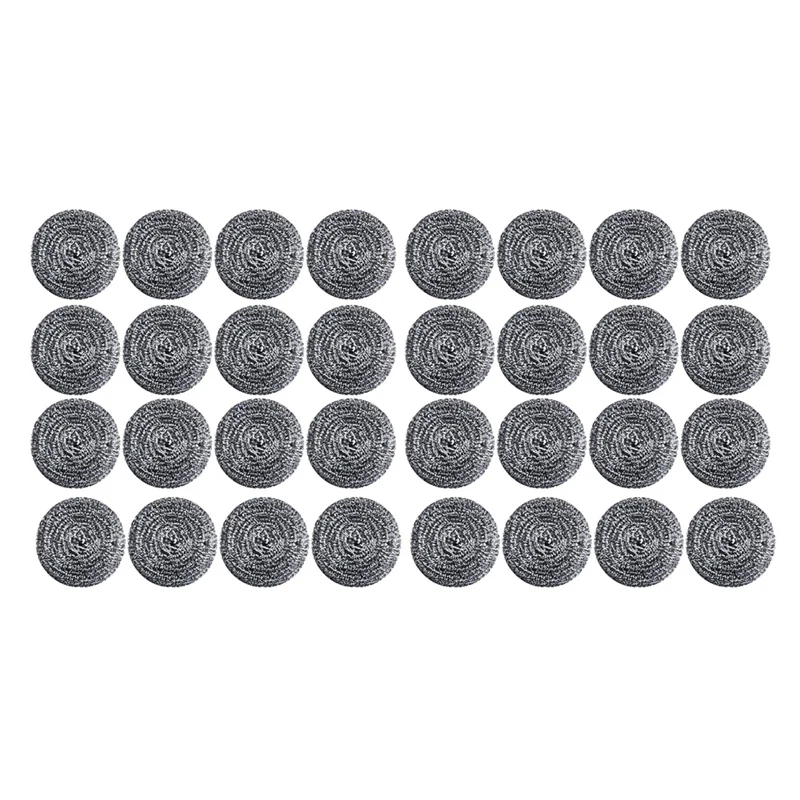 

32 PCS Stainless Steel Sponges Scrubbers, Utensil Scrubber Scouring Pads Ball For Removing Rust Dirty Cookware Cleaner
