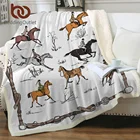 Плед BeddingOutlet с животными, плюшевое покрывало для верховой езды, английская традиция, льняное одеяло, спортивное постельное одеяло