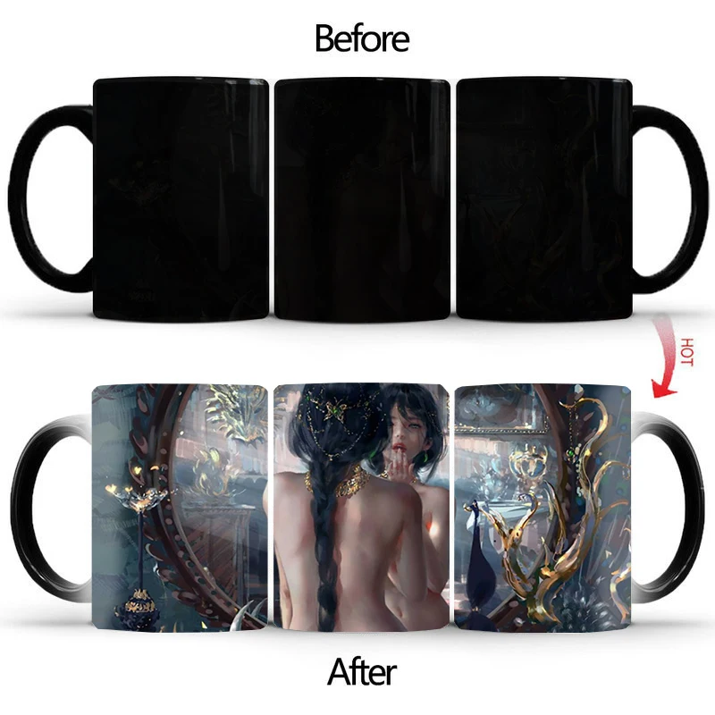 

Прямая поставка, кружка с открытой спиной, меняющая цвет, Термочувствительная керамическая чашка для кофе и чая, лучший подарок для друга