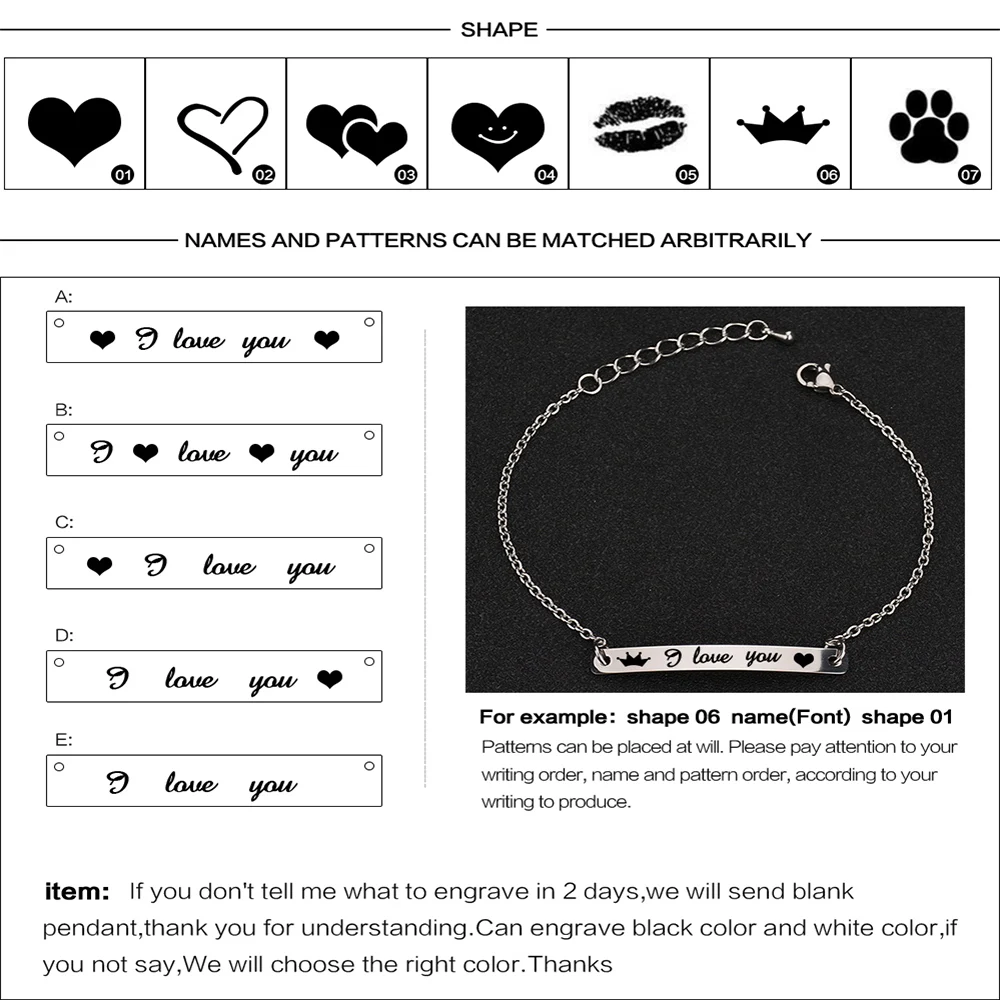 

Lemegeton Custom Bracelet ID Name Date Bracelet women Men Kids Stainless Steel Bracelets friendship bracelets couple Bracelet