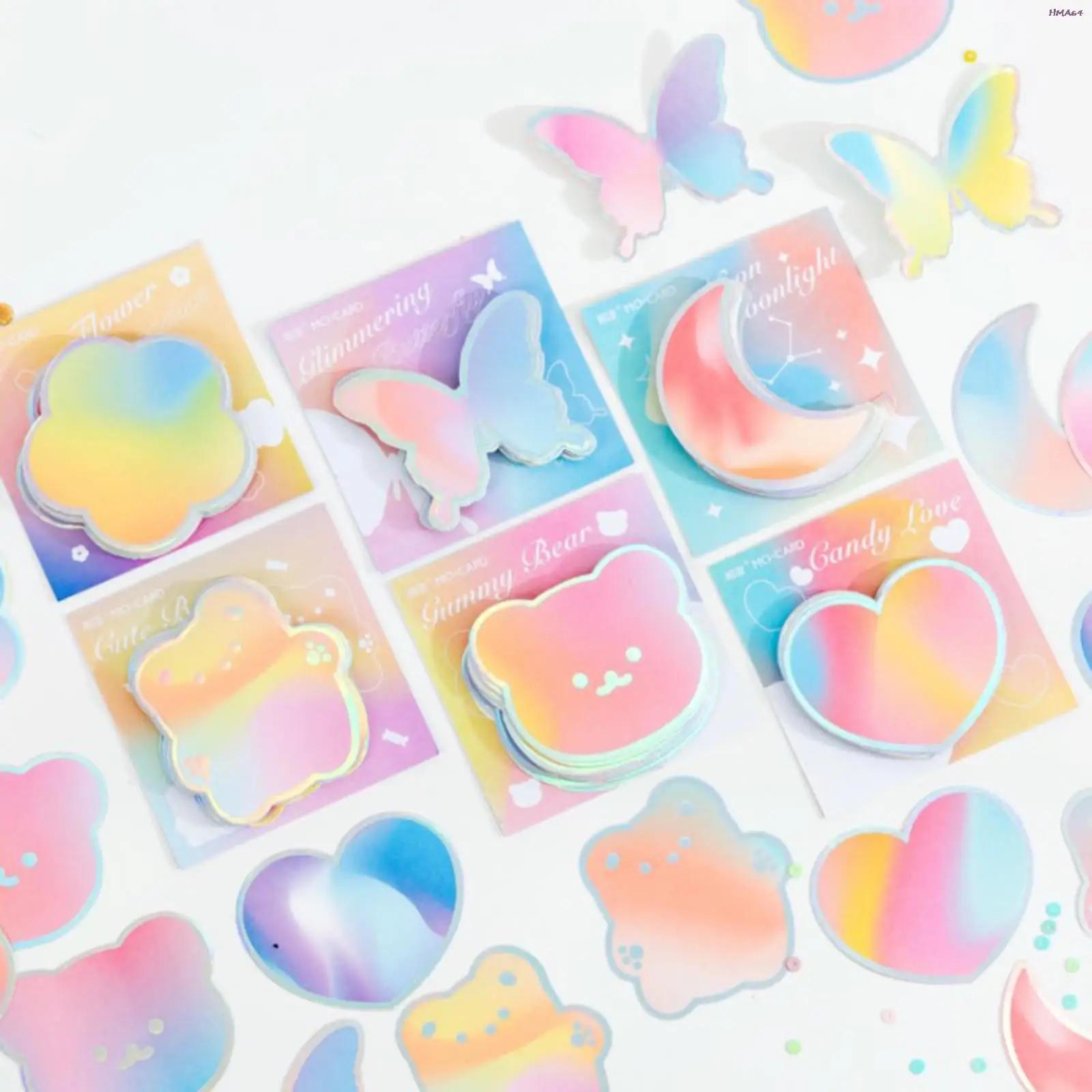 

30Pcs Bronzing Cute Butterfly Bear Moon Flower Cartoon Laser Memo Pad Diary