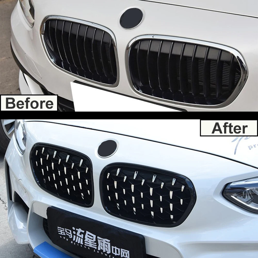 Пара Алмазный звездный стиль гриль Передняя ножная решетка бампер для BMW 1 серия