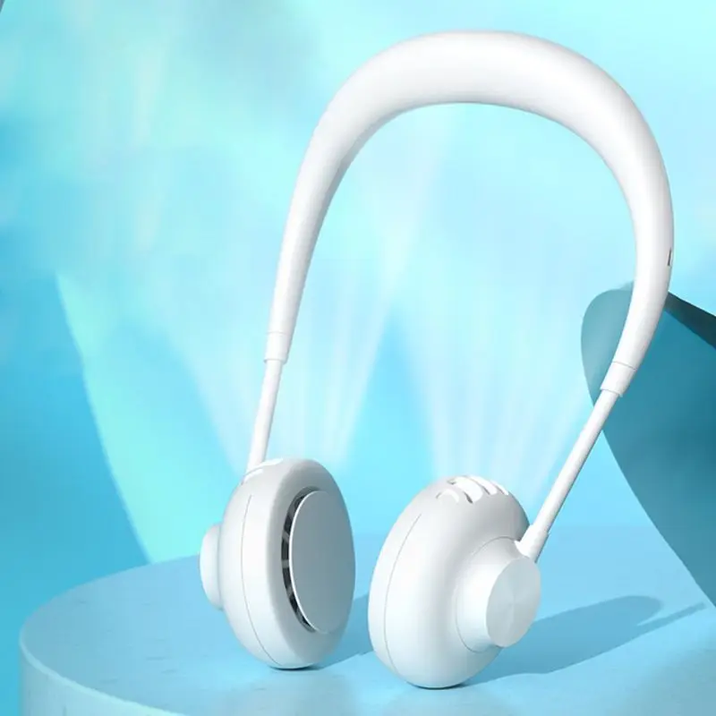 

3 Speed Adjustable Handsfree Hanging Neck Fan USB Rechargeable Bladeless Quiet Cooling Fan Air Cooler