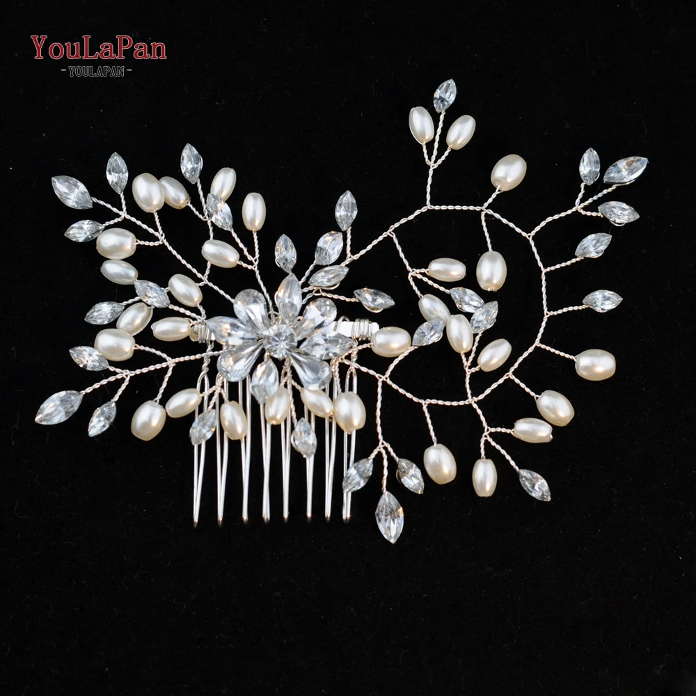 TOPQUEEN HP171 элегантный свадебный головной убор стразы для волос свадебная расческа