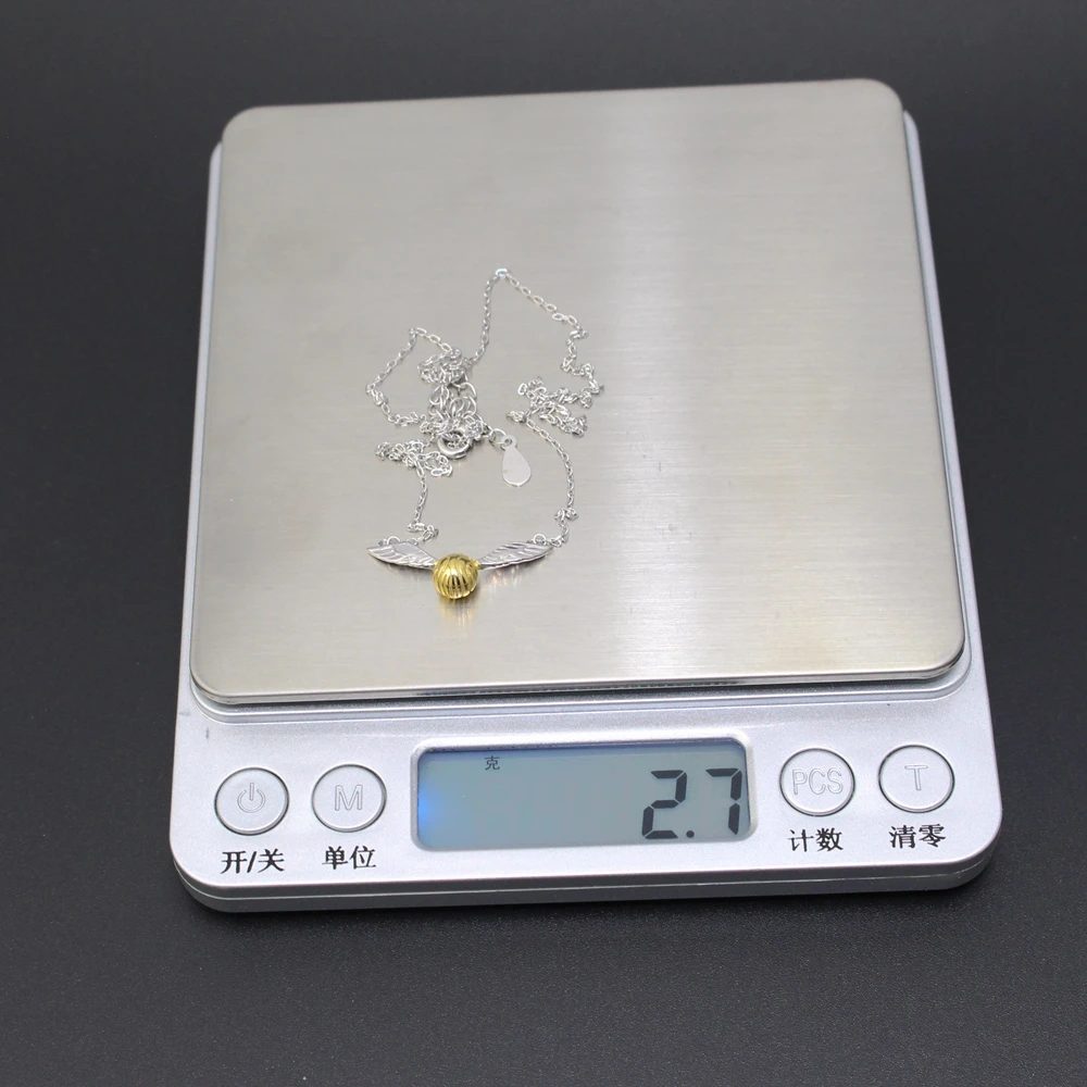 925 пробы Серебряный Золотой подвеска-снитч ожерелье крыло Дары смерти Шарм