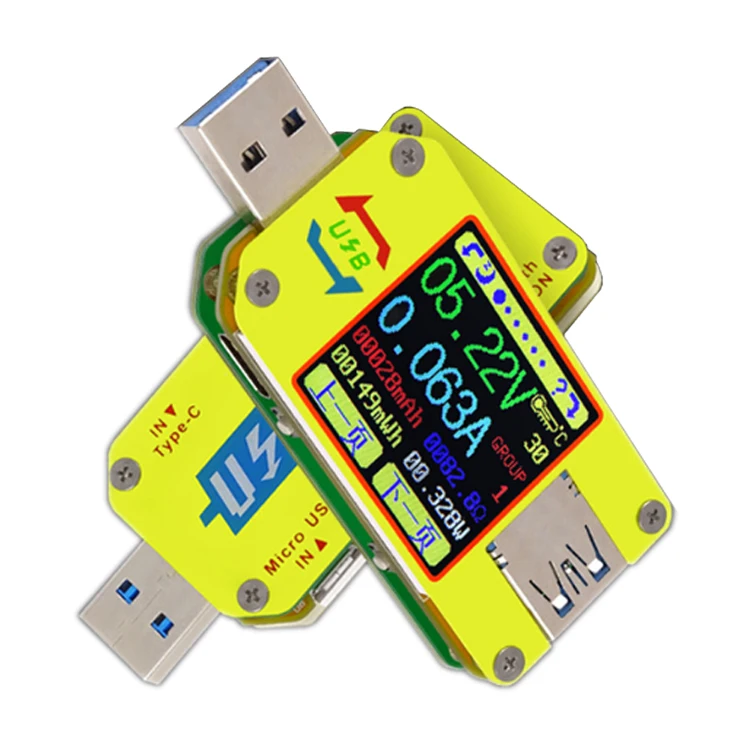 UM34C Type C USB 3 0 цветной ЖК дисплей постоянный ток Стандартный мобильный измеритель