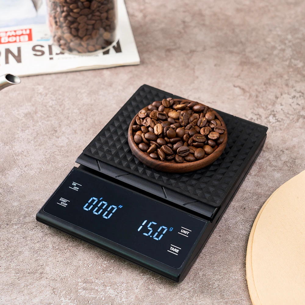 

3kg/0.1g Drip Coffee Scale With Timer Portable Electronic Digital Kitchen Scale High Precision LCD Electronic Scales Accessories