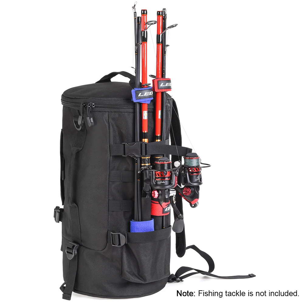 

Multi-purpose Fishing Rod Reel Tackle Bag Fishing Tool Backpack Outdoor Travel 23L Larger Capacity Shoulder Panniers