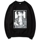 Толстовка с аниме атака на Титанов, пуловер с рисунком Леви Аккермана, свитшот с капюшоном, мужская повседневная свободная одежда, женские топы в стиле хип-хоп