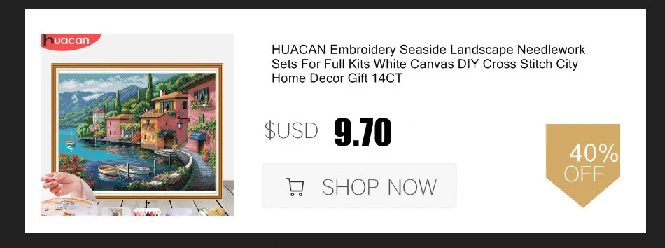 HUACAN Cross Stitch Needlework Sets For Full Embroidery Kits Tree And Bird Animals White Canvas 14CT DIY Home Decor 40x50cm