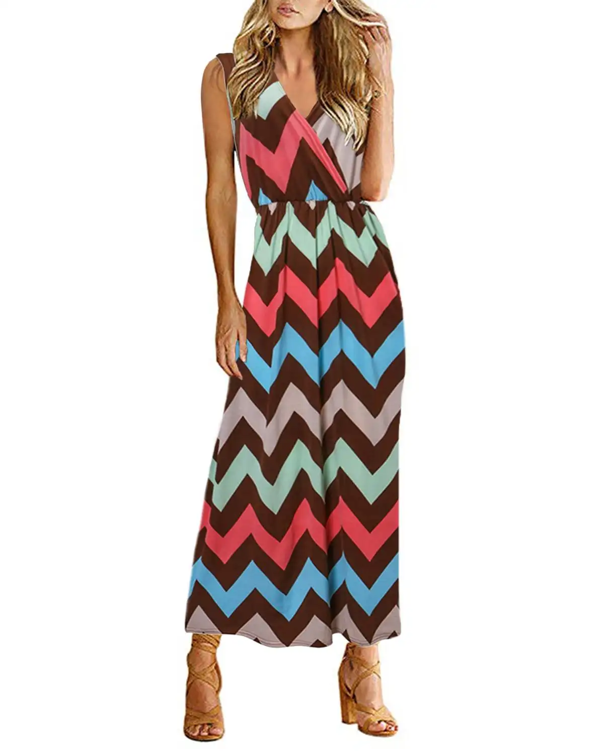 Женское летнее Полосатое платье средней длины ZANZEA 2020 модное сексуальное без