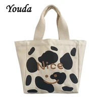 new lunch bag canvas lunch box picnic tote cotton cloth small handbag pouch dinner container food storage bags for office lady