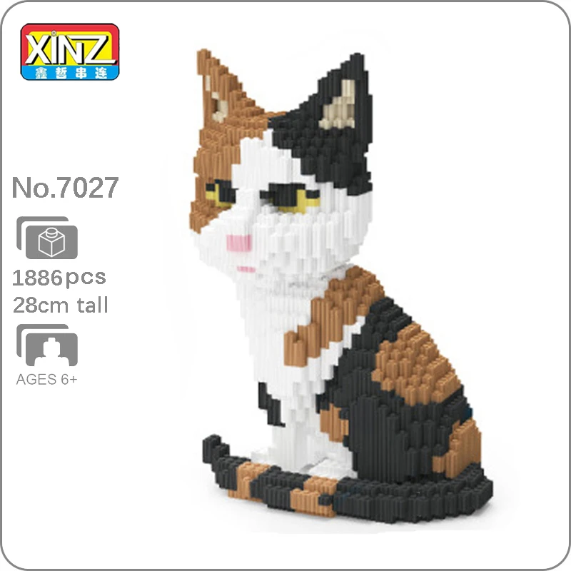 Xizai 8036 персидский кот табби котенок животное домашнее 3D DIY Мини Волшебные блоки