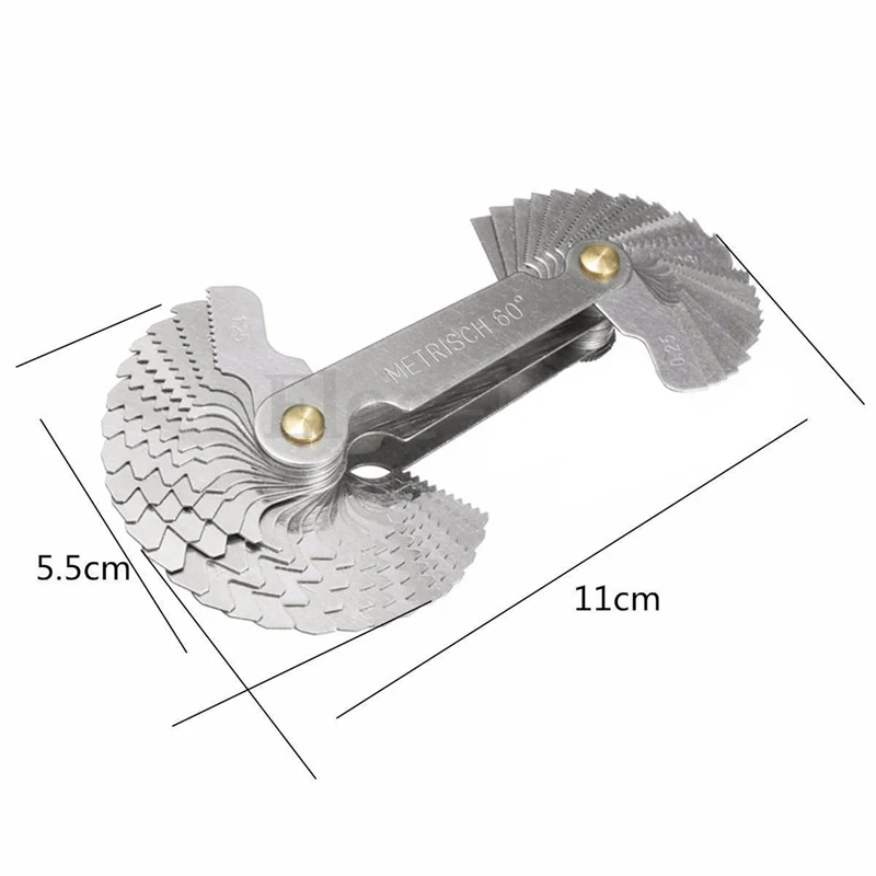 60 Degree 52Pcs Steel Thread Measuring Gage Metric Whitworth Screw Pitch Gauging Lathe Tool | Инструменты