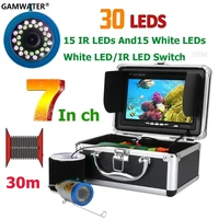 gamwater underwater fishing camera 7 inch 15m 30m 50m 1000tvl fishfinder 15pcs white leds15 infrared lamp for icesea fishing