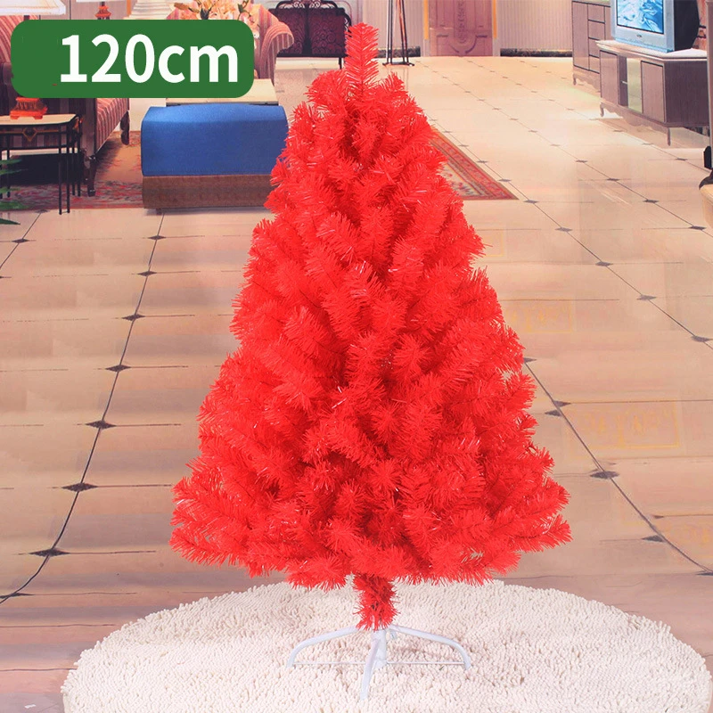 red 120cm Christmas tree pink rose red artificial Christmas tree decorations Christmas decorations for home free shipping - Цвет: red